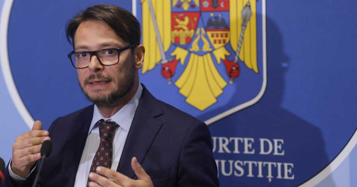 Victor Alistar, purtătorul de cuvânt al Înaltei Curți de Casație și Justiție, în timpul unui interviu televizat, septembrie 2026