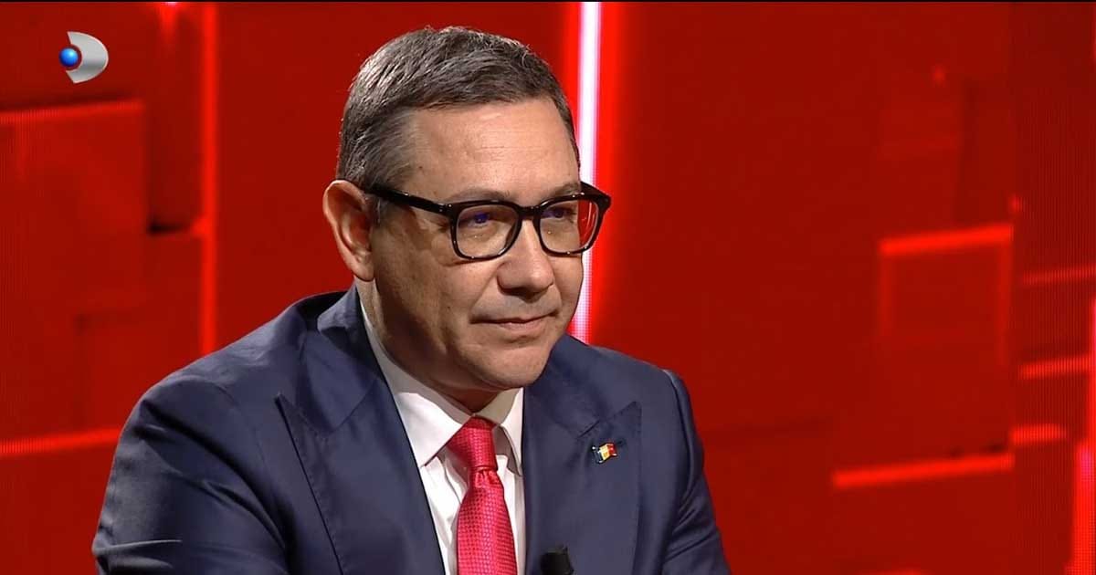 Victor Ponta în timpul unei intervenții televizate, comentând reținerea lui Călin Georgescu de către DIICOT, septembrie 2026