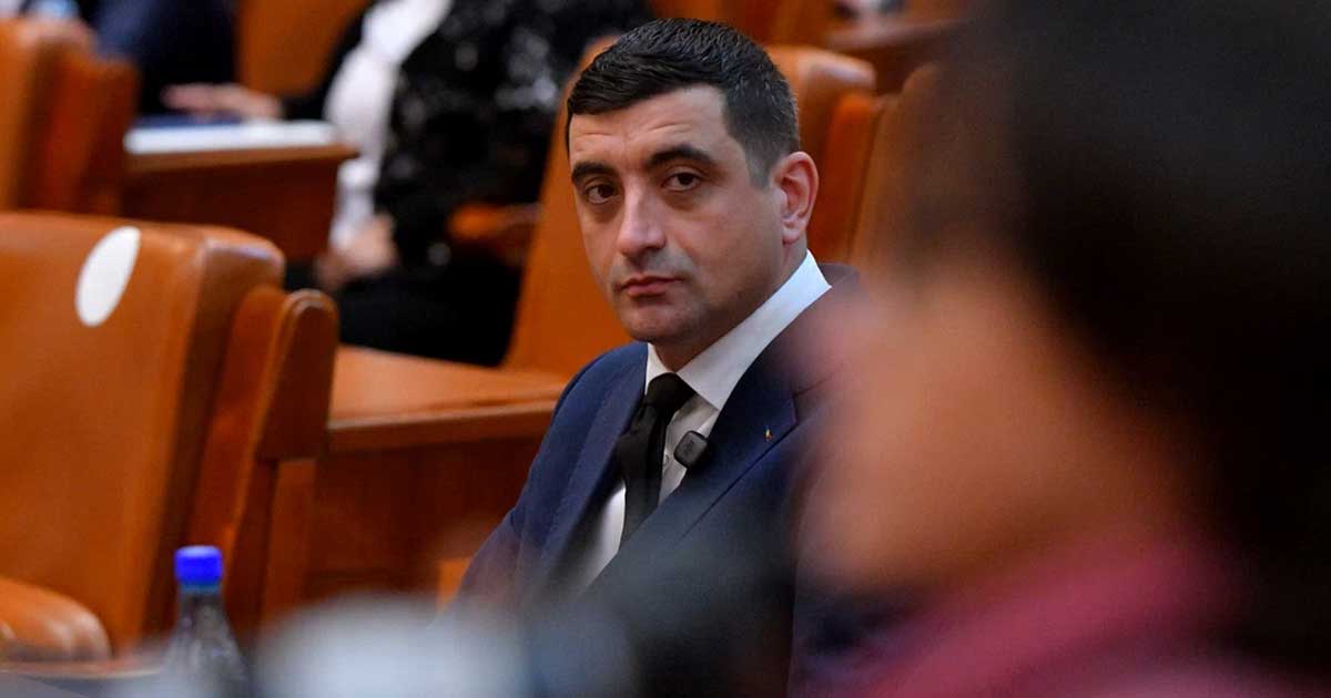 George Simion, liderul AUR, vorbește în Parlament la București, în contextul scandalului cu realizatoarea Anca Alexandrescu