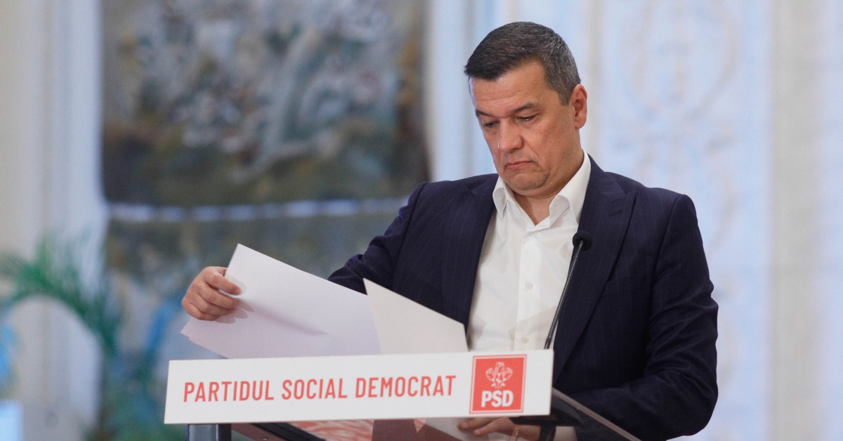 Sorin Grindeanu, președintele PSD, la o conferință de presă despre alegerile anticipate și riscul unui faliment național