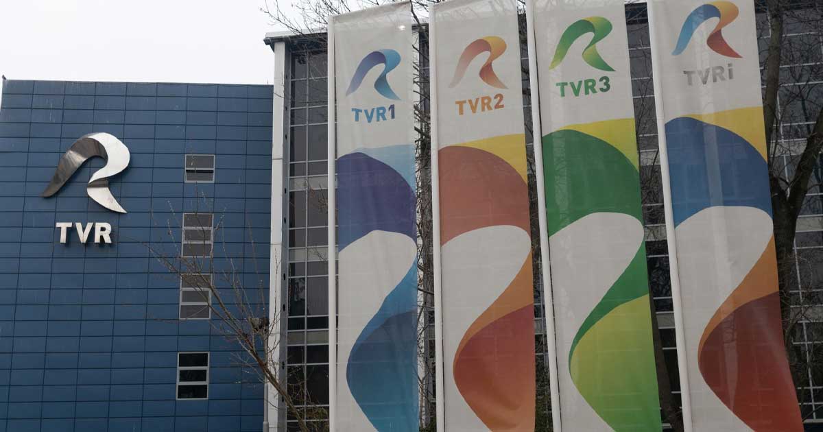 Sediul Televiziunii Române din București, unde scandalul de la TVR dintre Dragoș Pătraru și AUR a atras atenția publicului